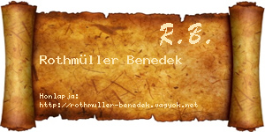 Rothmüller Benedek névjegykártya
